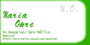 maria opre business card